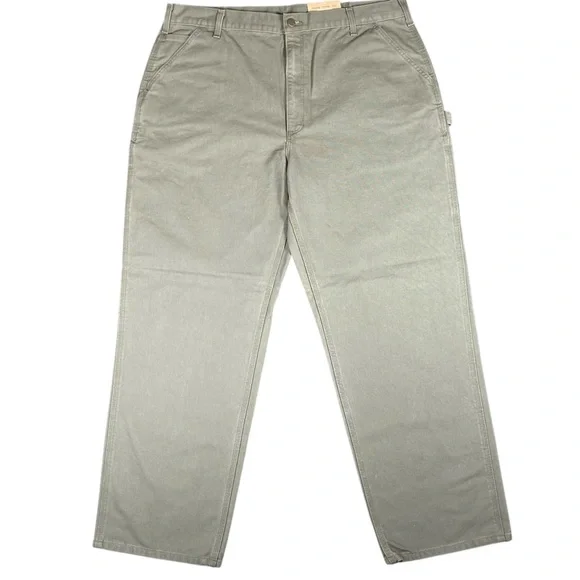 NWT Carhartt Men’s Green Duck Work Dungaree Pants B11 MOS Size 42x32 (41x32) - Picture 2 of 11